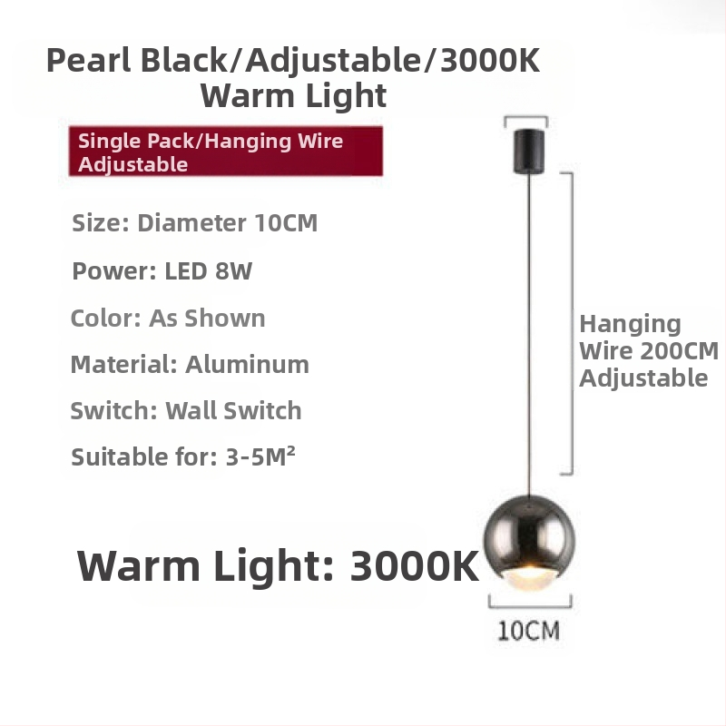 Öökülje rippvalgusti internetist populaarne rippvalgusti reguleeritava kõrgusega magamistoa öökülje rippvalgusti uue stiiliga väike rippvalgusti ühe kangaga nööriga rippvalgusti