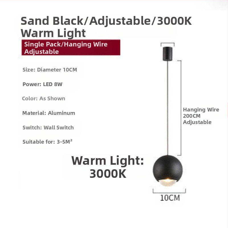 Öökülje rippvalgusti internetist populaarne rippvalgusti reguleeritava kõrgusega magamistoa öökülje rippvalgusti uue stiiliga väike rippvalgusti ühe kangaga nööriga rippvalgusti