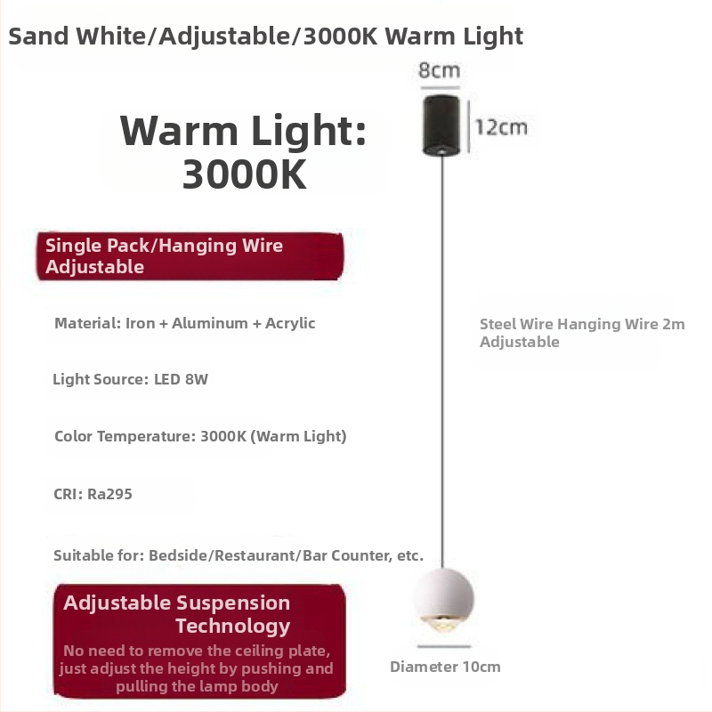 Öökülje rippvalgusti internetist populaarne rippvalgusti reguleeritava kõrgusega magamistoa öökülje rippvalgusti uue stiiliga väike rippvalgusti ühe kangaga nööriga rippvalgusti