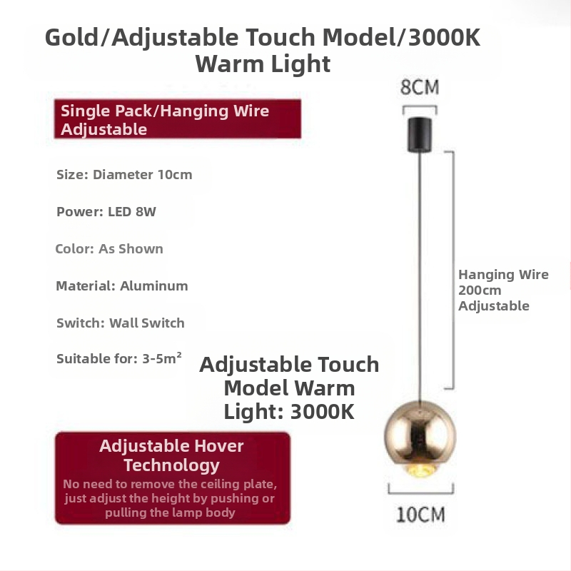 Öökülje rippvalgusti internetist populaarne rippvalgusti reguleeritava kõrgusega magamistoa öökülje rippvalgusti uue stiiliga väike rippvalgusti ühe kangaga nööriga rippvalgusti