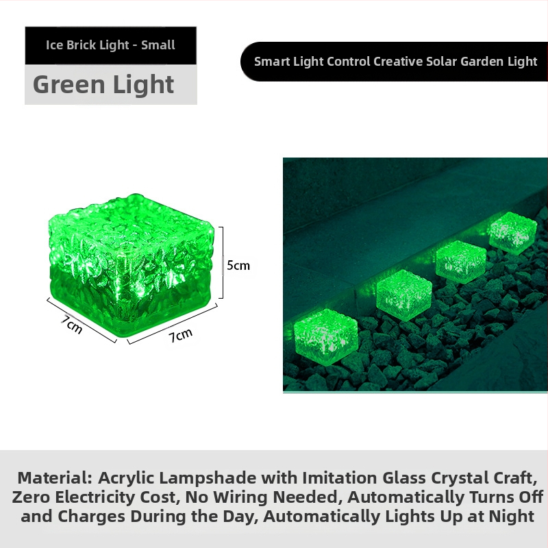 Päikeseenergial töötav LED-jääkivi lamp klaasist imitatsiooniga välistingimustes kasutatav sisehoovi põrandaplaadi lamp aia maastiku dekoratiivne maa-alune lamp telkimislamp