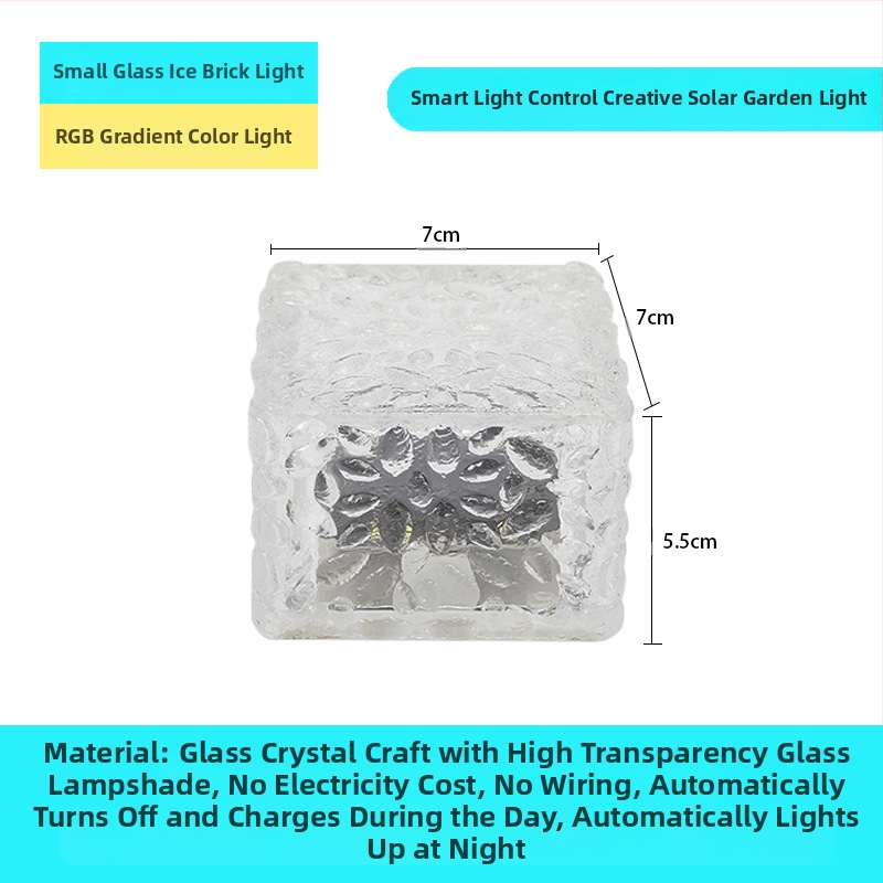 Päikeseenergial töötav LED-jääkivi lamp klaasist imitatsiooniga välistingimustes kasutatav sisehoovi põrandaplaadi lamp aia maastiku dekoratiivne maa-alune lamp telkimislamp