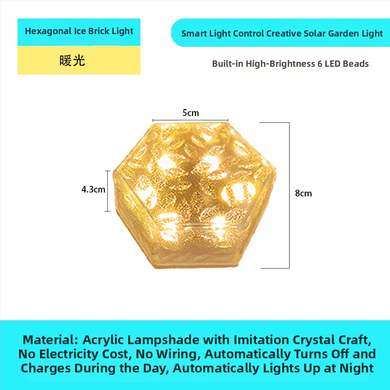 Päikeseenergial töötav LED-jääkivi lamp klaasist imitatsiooniga välistingimustes kasutatav sisehoovi põrandaplaadi lamp aia maastiku dekoratiivne maa-alune lamp telkimislamp