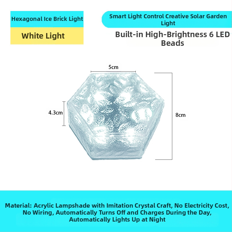 Päikeseenergial töötav LED-jääkivi lamp klaasist imitatsiooniga välistingimustes kasutatav sisehoovi põrandaplaadi lamp aia maastiku dekoratiivne maa-alune lamp telkimislamp