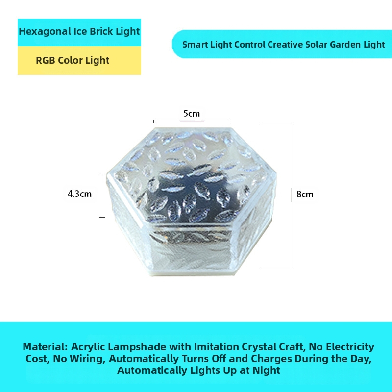 Päikeseenergial töötav LED-jääkivi lamp klaasist imitatsiooniga välistingimustes kasutatav sisehoovi põrandaplaadi lamp aia maastiku dekoratiivne maa-alune lamp telkimislamp