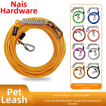 Lemmikloomade terastraadist jalutusrihm hammustusvastane veojõuköis pikendatud terastraadist koerarihm paksendatud 20 jala pikkune õuekoerarihm