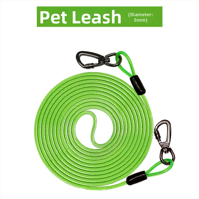 Lemmikloomade terastraadist jalutusrihm hammustusvastane veojõuköis pikendatud terastraadist koerarihm paksendatud 20 jala pikkune õuekoerarihm