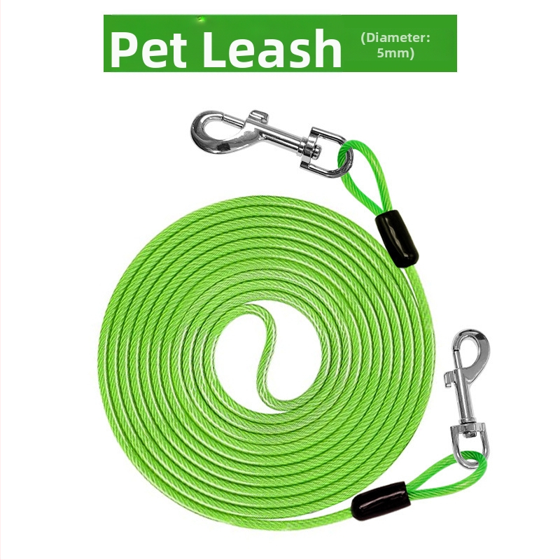 Lemmikloomade terastraadist jalutusrihm hammustusvastane veojõuköis pikendatud terastraadist koerarihm paksendatud 20 jala pikkune õuekoerarihm