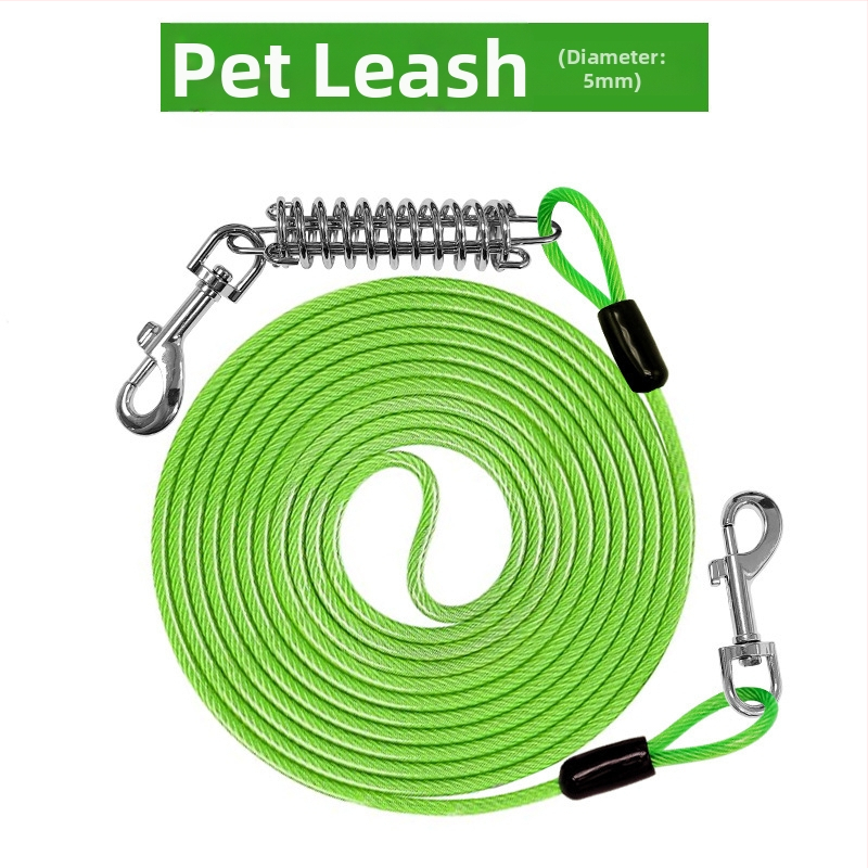 Lemmikloomade terastraadist jalutusrihm hammustusvastane veojõuköis pikendatud terastraadist koerarihm paksendatud 20 jala pikkune õuekoerarihm