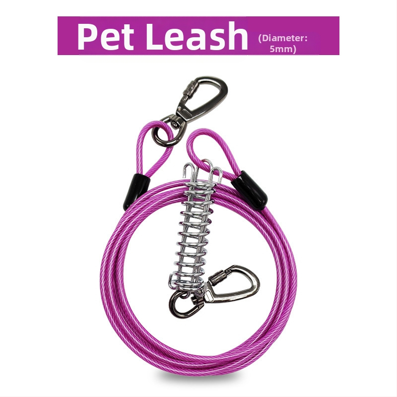 Lemmikloomade terastraadist jalutusrihm hammustusvastane veojõuköis pikendatud terastraadist koerarihm paksendatud 20 jala pikkune õuekoerarihm