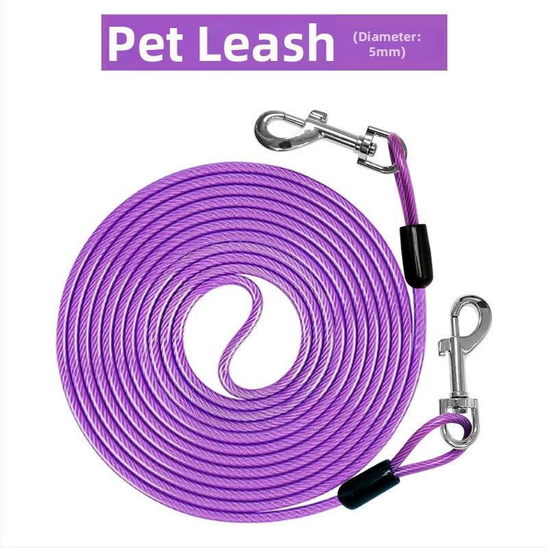 Lemmikloomade terastraadist jalutusrihm hammustusvastane veojõuköis pikendatud terastraadist koerarihm paksendatud 20 jala pikkune õuekoerarihm