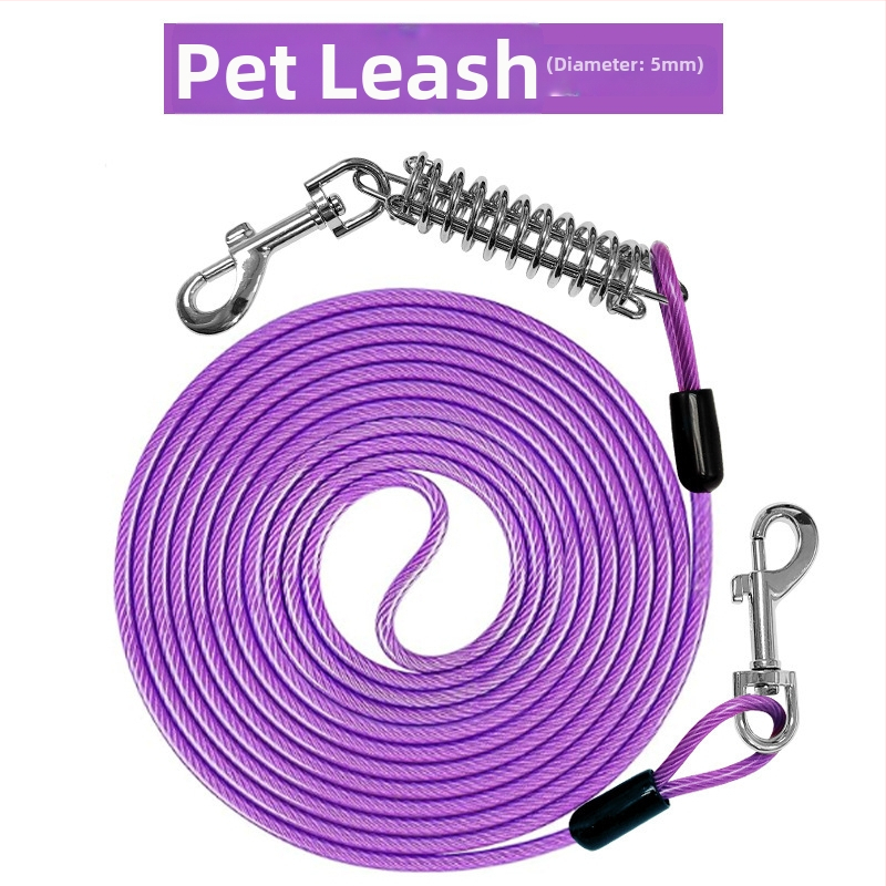 Lemmikloomade terastraadist jalutusrihm hammustusvastane veojõuköis pikendatud terastraadist koerarihm paksendatud 20 jala pikkune õuekoerarihm