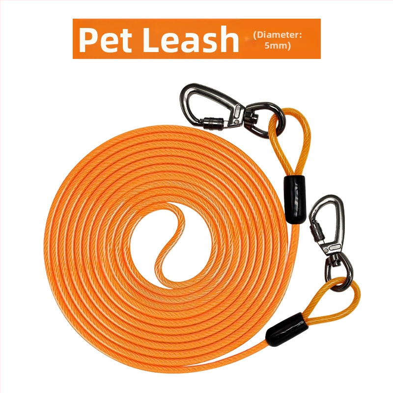 Lemmikloomade terastraadist jalutusrihm hammustusvastane veojõuköis pikendatud terastraadist koerarihm paksendatud 20 jala pikkune õuekoerarihm