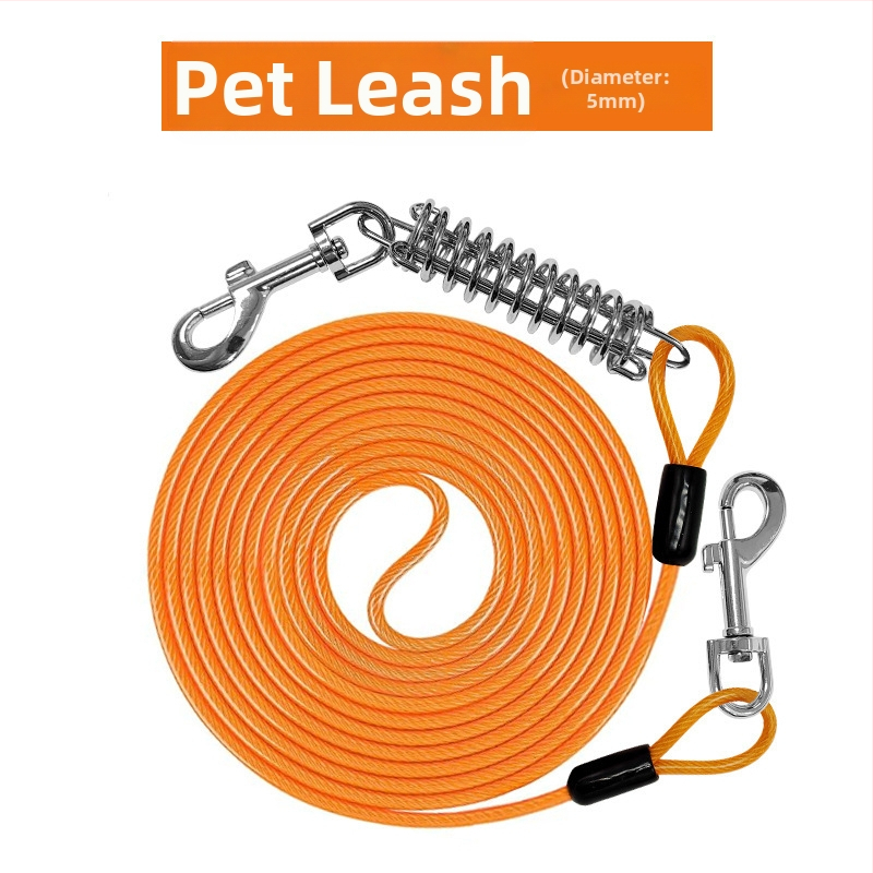 Lemmikloomade terastraadist jalutusrihm hammustusvastane veojõuköis pikendatud terastraadist koerarihm paksendatud 20 jala pikkune õuekoerarihm