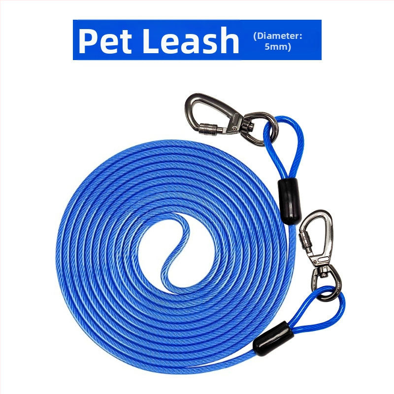 Lemmikloomade terastraadist jalutusrihm hammustusvastane veojõuköis pikendatud terastraadist koerarihm paksendatud 20 jala pikkune õuekoerarihm