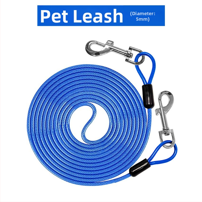 Lemmikloomade terastraadist jalutusrihm hammustusvastane veojõuköis pikendatud terastraadist koerarihm paksendatud 20 jala pikkune õuekoerarihm