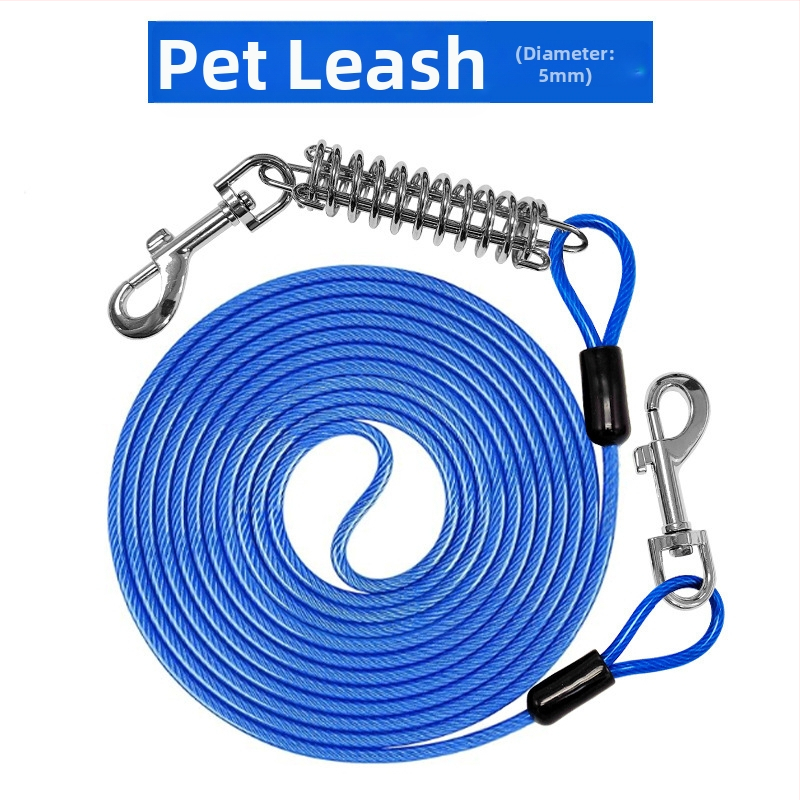 Lemmikloomade terastraadist jalutusrihm hammustusvastane veojõuköis pikendatud terastraadist koerarihm paksendatud 20 jala pikkune õuekoerarihm