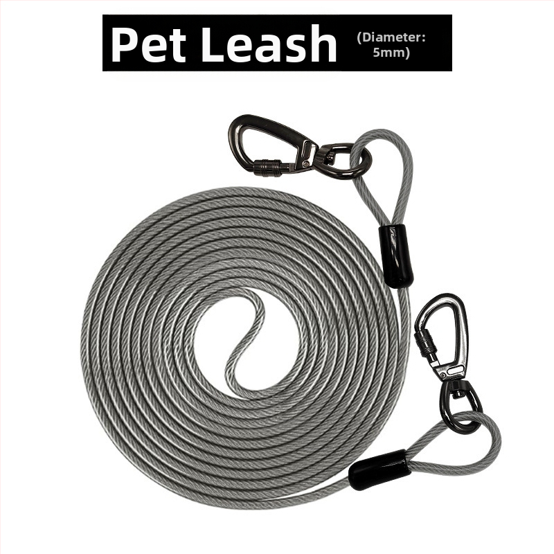 Lemmikloomade terastraadist jalutusrihm hammustusvastane veojõuköis pikendatud terastraadist koerarihm paksendatud 20 jala pikkune õuekoerarihm