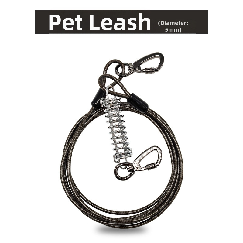 Lemmikloomade terastraadist jalutusrihm hammustusvastane veojõuköis pikendatud terastraadist koerarihm paksendatud 20 jala pikkune õuekoerarihm