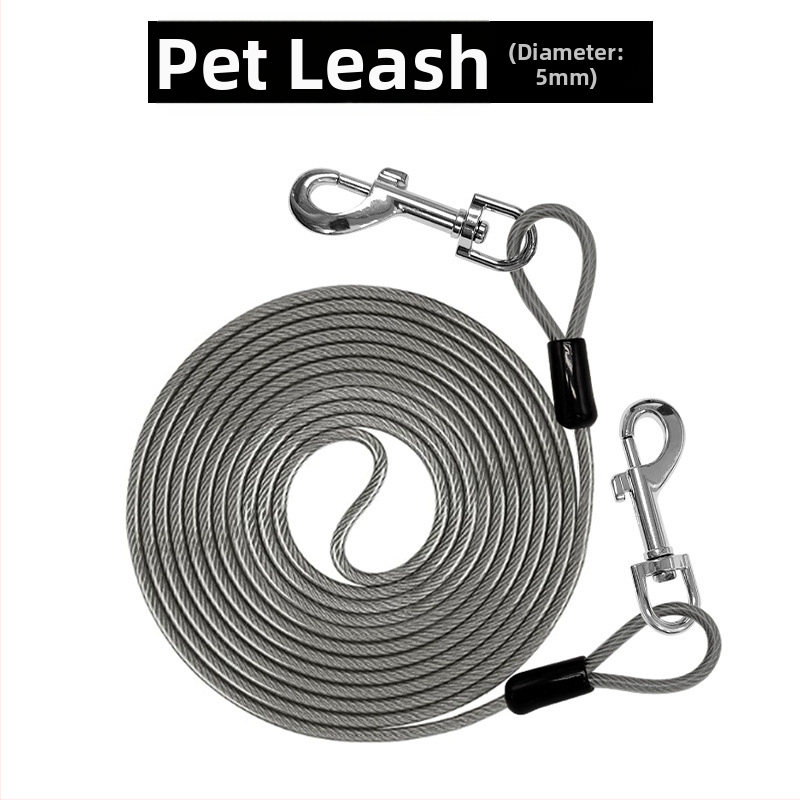 Lemmikloomade terastraadist jalutusrihm hammustusvastane veojõuköis pikendatud terastraadist koerarihm paksendatud 20 jala pikkune õuekoerarihm