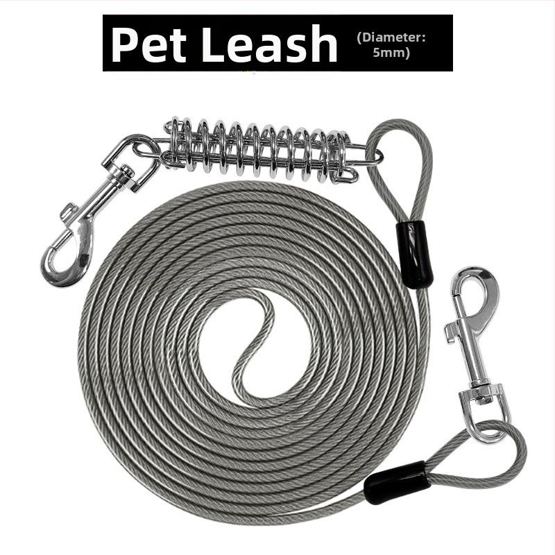 Lemmikloomade terastraadist jalutusrihm hammustusvastane veojõuköis pikendatud terastraadist koerarihm paksendatud 20 jala pikkune õuekoerarihm