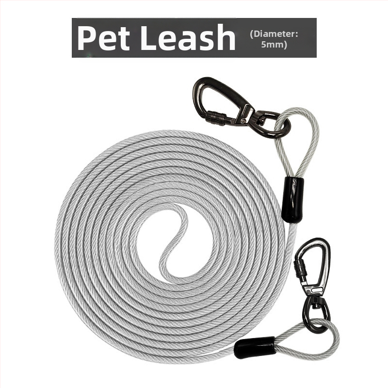 Lemmikloomade terastraadist jalutusrihm hammustusvastane veojõuköis pikendatud terastraadist koerarihm paksendatud 20 jala pikkune õuekoerarihm