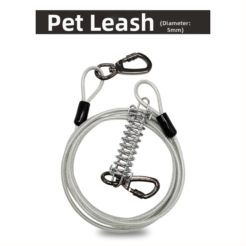 Lemmikloomade terastraadist jalutusrihm hammustusvastane veojõuköis pikendatud terastraadist koerarihm paksendatud 20 jala pikkune õuekoerarihm