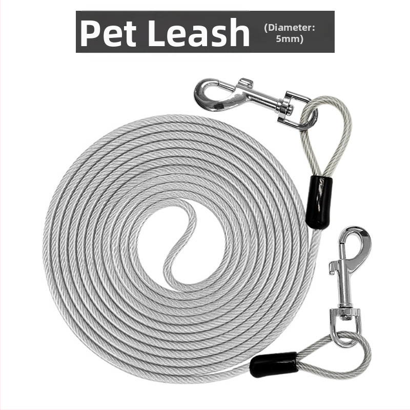 Lemmikloomade terastraadist jalutusrihm hammustusvastane veojõuköis pikendatud terastraadist koerarihm paksendatud 20 jala pikkune õuekoerarihm