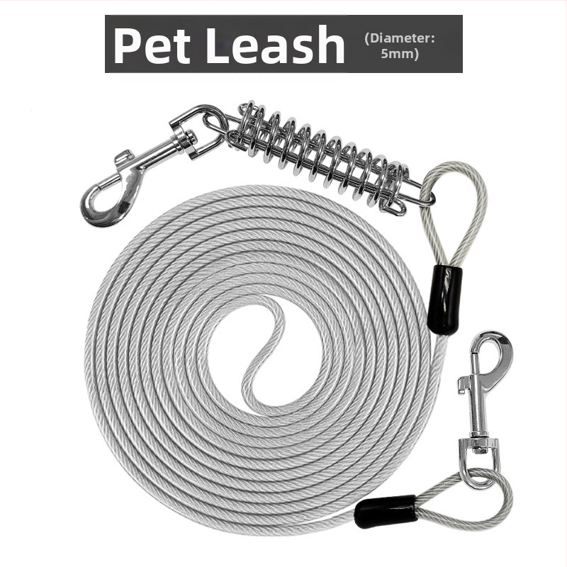 Lemmikloomade terastraadist jalutusrihm hammustusvastane veojõuköis pikendatud terastraadist koerarihm paksendatud 20 jala pikkune õuekoerarihm