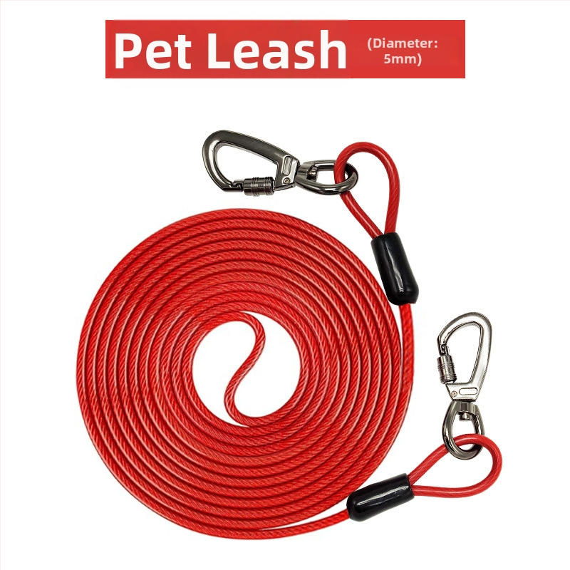 Lemmikloomade terastraadist jalutusrihm hammustusvastane veojõuköis pikendatud terastraadist koerarihm paksendatud 20 jala pikkune õuekoerarihm