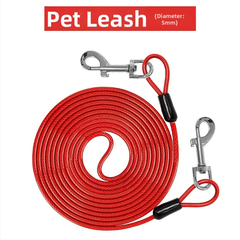 Lemmikloomade terastraadist jalutusrihm hammustusvastane veojõuköis pikendatud terastraadist koerarihm paksendatud 20 jala pikkune õuekoerarihm