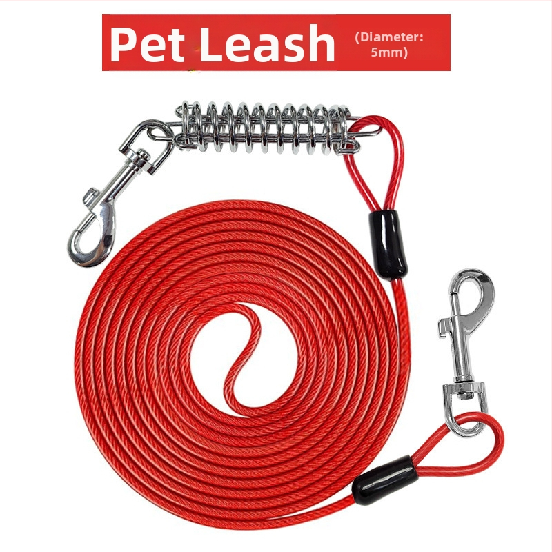 Lemmikloomade terastraadist jalutusrihm hammustusvastane veojõuköis pikendatud terastraadist koerarihm paksendatud 20 jala pikkune õuekoerarihm