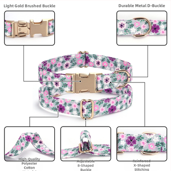 Νέα γράμματα κολάρο σκύλου με μωβ ροζ ρίγα, προμήθειες κατοικίδιων ζώων, ξένο εμπόριο, αλυσίδα σκύλου έλξης, ρηχή χρυσή πόρπη, γράμματα