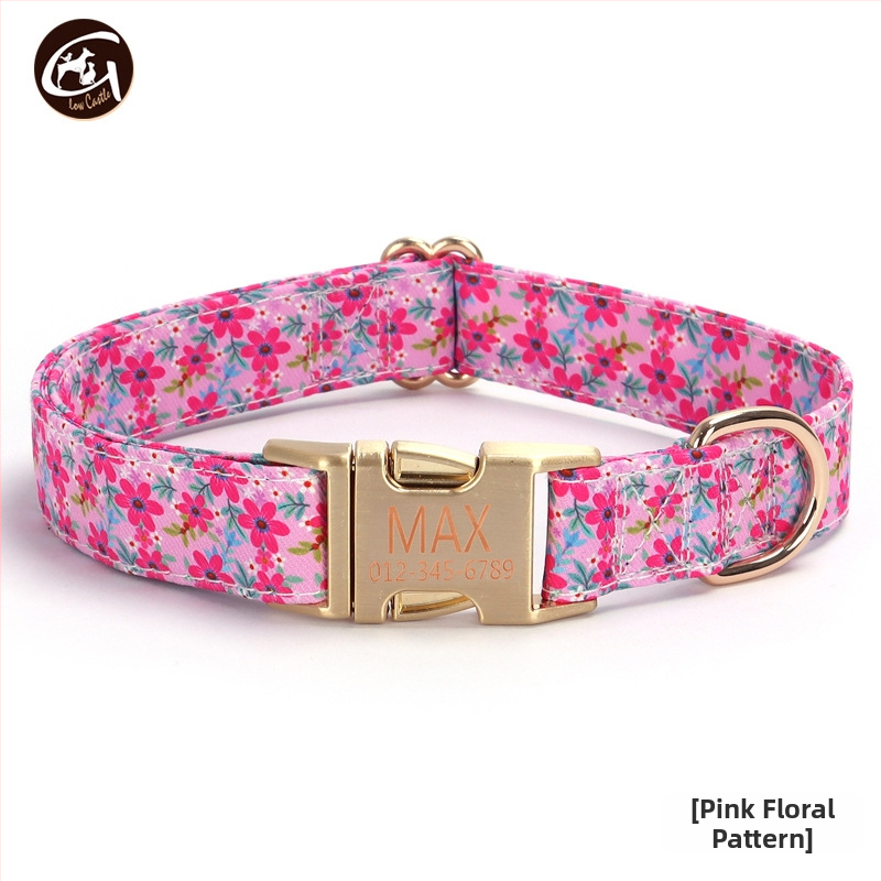 Uus kirjaga koerakaelarihm lilla roosa triibuga lemmikloomatarvete väliskaubanduse veojõuga koerakett madal kuldne pandla kiri