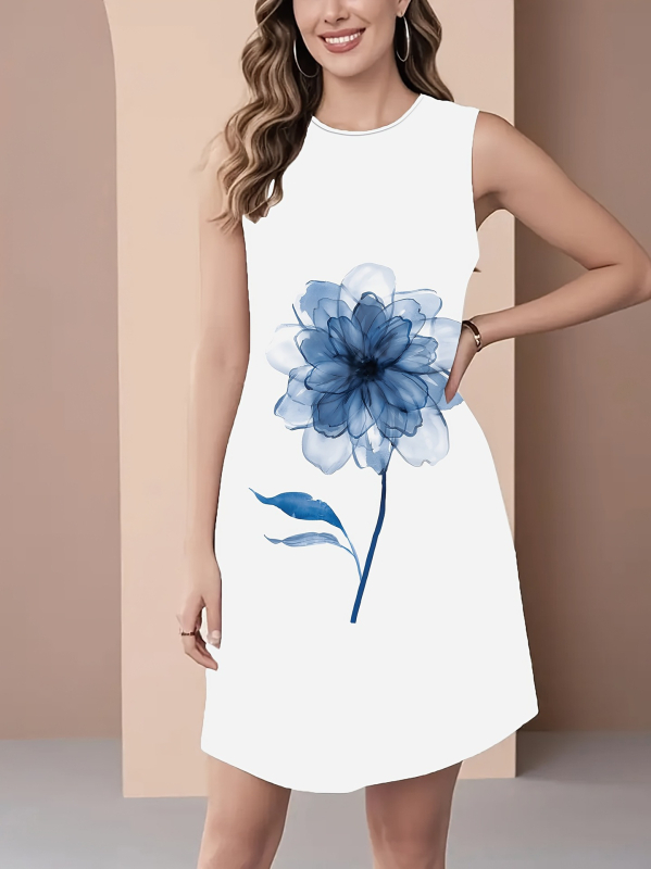 Euroopa ja Ameerika uus stiil 2025 uus mood trendikas vabaaja hingav ümara kaelusega vestiga kleit