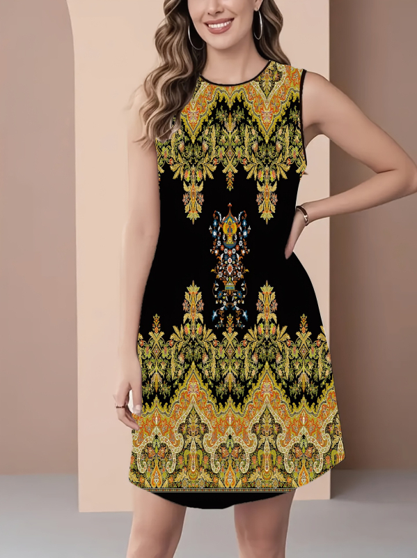 Euroopa ja Ameerika uus stiil 2025 uus mood trendikas vabaaja hingav ümara kaelusega vestiga kleit