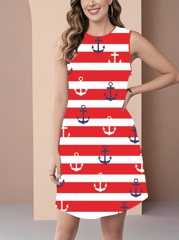 Euroopa ja Ameerika uus stiil 2025 uus mood trendikas vabaaja hingav ümara kaelusega vestiga kleit