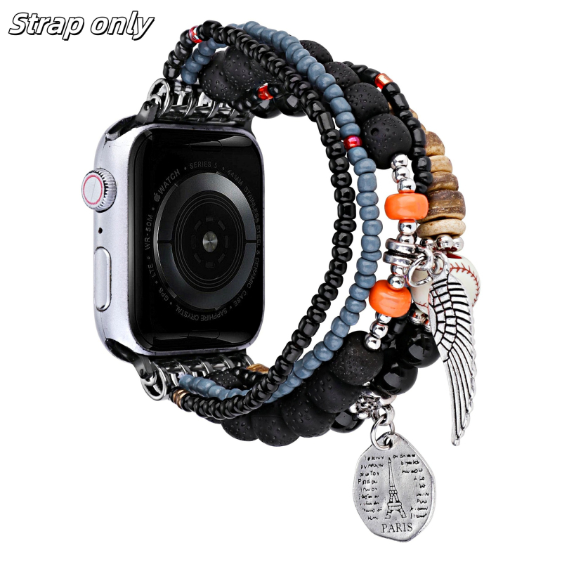 Sobib Apple Samsung Watchile. Täielik valik universaalseid boheemlaslikke kellarihmasid. Väliskaubanduse inventuuri helmestega metallist käevõru.