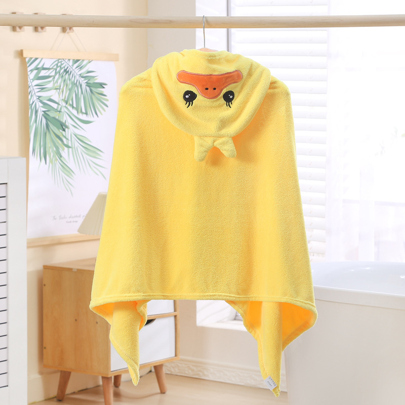 Vaikiškas rankšluostis su gobtuvu, sugeriantis kūdikiams skirtas chalatas su gobtuvu, koralinis flisas, vaikiškas rankšluostis