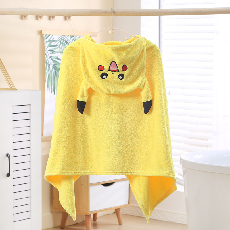 Vaikiškas rankšluostis su gobtuvu, sugeriantis kūdikiams skirtas chalatas su gobtuvu, koralinis flisas, vaikiškas rankšluostis