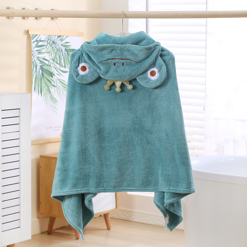 Vaikiškas rankšluostis su gobtuvu, sugeriantis kūdikiams skirtas chalatas su gobtuvu, koralinis flisas, vaikiškas rankšluostis