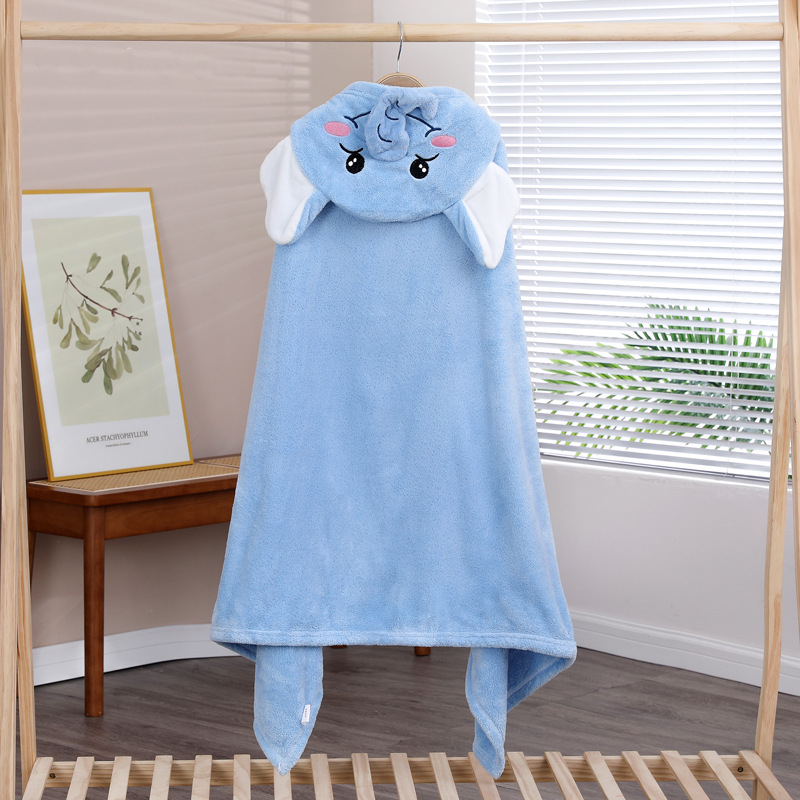 Vaikiškas rankšluostis su gobtuvu, sugeriantis kūdikiams skirtas chalatas su gobtuvu, koralinis flisas, vaikiškas rankšluostis