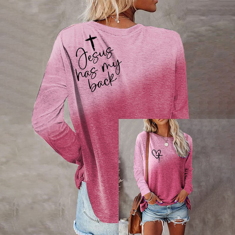 2024. aasta Amazon Independent Stationi naiste pikkade varrukatega T-särk, uus 3D-prinditud loodusliku maastikuga crewneck-kaelusega pikkade varrukatega lahtine T-särk naistele