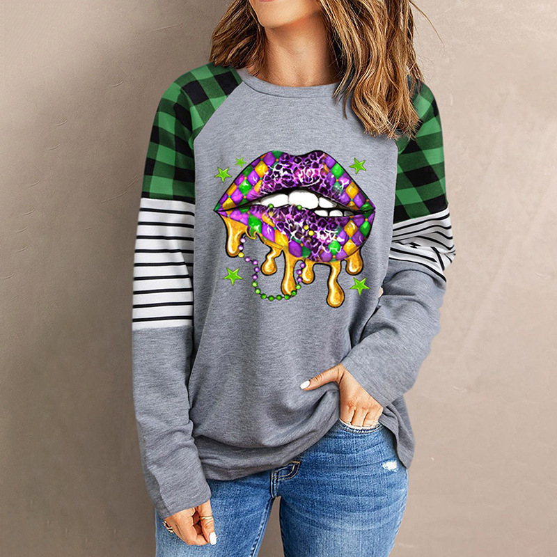 2024. aasta Amazon Independent Stationi naiste pikkade varrukatega T-särk, uus 3D-prinditud loodusliku maastikuga crewneck-kaelusega pikkade varrukatega lahtine T-särk naistele