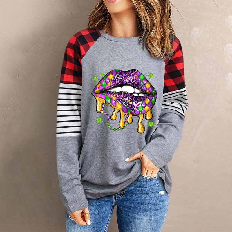 2024. aasta Amazon Independent Stationi naiste pikkade varrukatega T-särk, uus 3D-prinditud loodusliku maastikuga crewneck-kaelusega pikkade varrukatega lahtine T-särk naistele