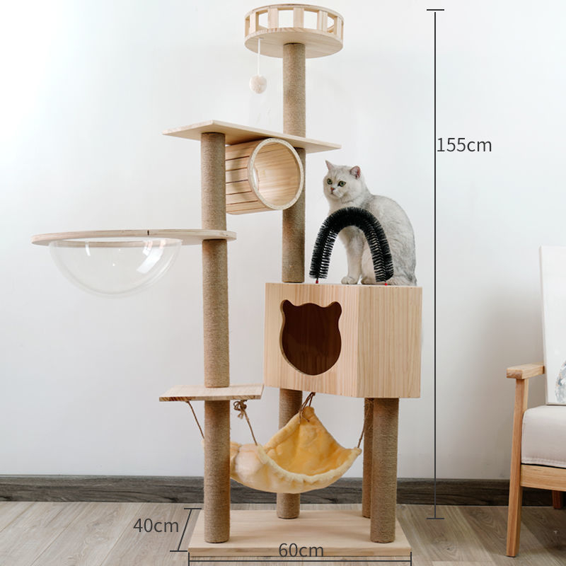 Kassimaja villa riiul kassi ronimisriiul kassipesa puu integreeritud täispuidust väikestele kassidele mõeldud haarete sammas neli aastaaega otsemüük