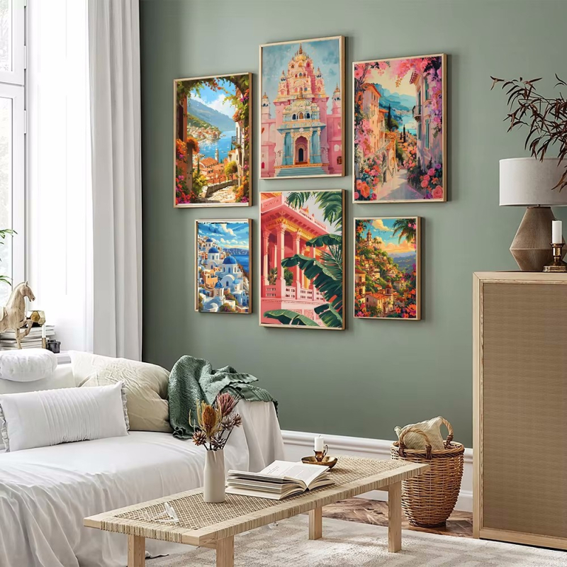 Vintage talvine jõuluvana piiriülene kuummüük Ameerika plekkmaali kunstiteos koduplakat jõulude dekoratiivmaaling