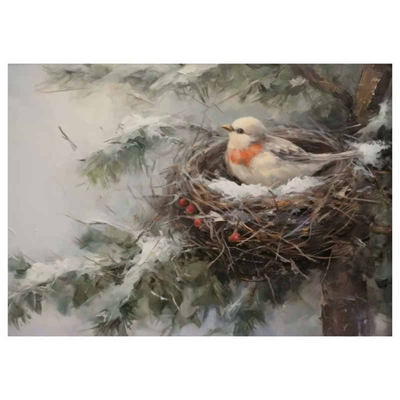 Vintage talvine jõuluvana piiriülene kuummüük Ameerika plekkmaali kunstiteos koduplakat jõulude dekoratiivmaaling