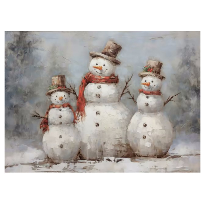 Vintage talvine jõuluvana piiriülene kuummüük Ameerika plekkmaali kunstiteos koduplakat jõulude dekoratiivmaaling