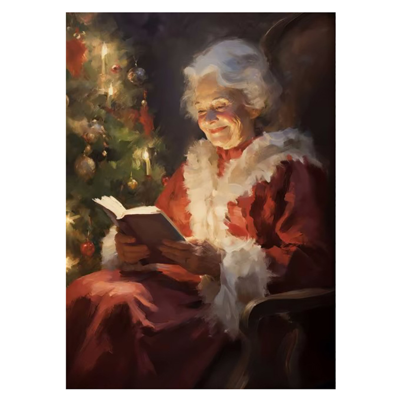 Vintage talvine jõuluvana piiriülene kuummüük Ameerika plekkmaali kunstiteos koduplakat jõulude dekoratiivmaaling